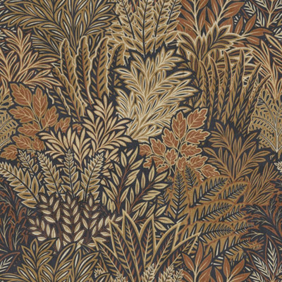 Arthouse Illustrated Foliage Rust Wallpaper from B&Q