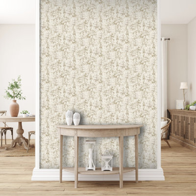 Arthouse Organic Forest Neutral / Gold Wallpaper from B&Q