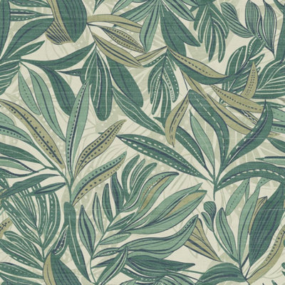 Arthouse Graphic Tropical Leaf Green Wallpaper from B&Q