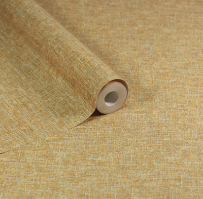 Esselle Home Artisan Weave Ochre Wallpaper from B&Q