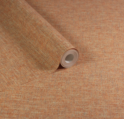 Esselle Home Artisan Weave Orange Wallpaper from B&Q