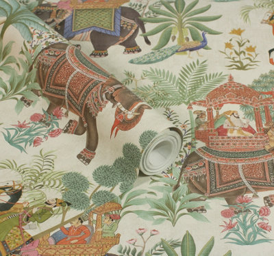 Esselle Home Emperor's Garden Stone Multicoloured Wallpaper from B&Q
