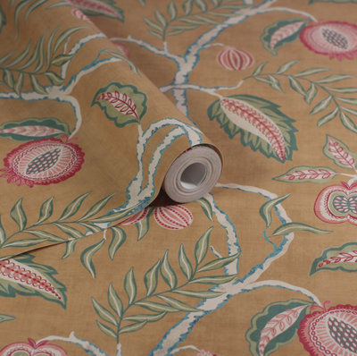 Esselle Home Fruits Of Paradise Ochre Wallpaper from B&Q