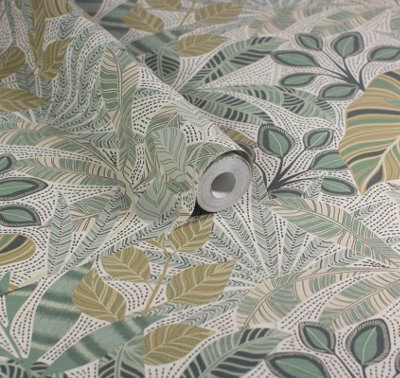 Esselle Home Kirra Leaf Citrus/green Wallpaper from B&Q