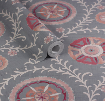 Esselle Home Nahlia Trail Spice/blue Wallpaper from B&Q