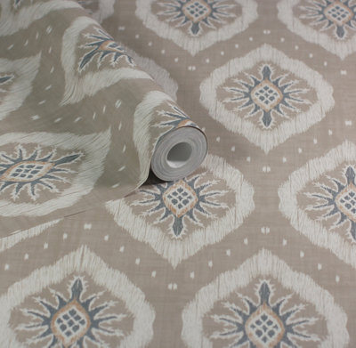 Esselle Home Odina Ikat Natural Wallpaper from B&Q