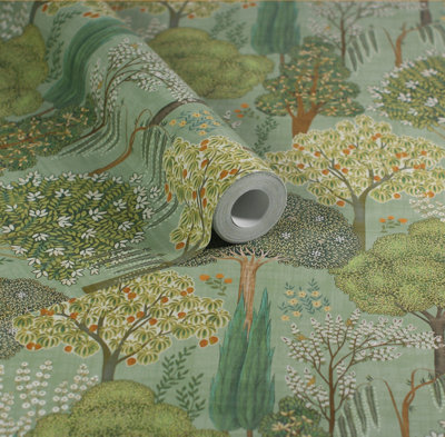 Esselle Home Persian Oasis Sage Green Wallpaper from B&Q