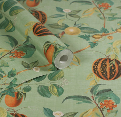 Esselle Home Tropic House Sage Wallpaper from B&Q