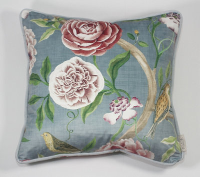 Esselle Home Chinoiserie Garden Slate Blue Cushion from B&Q