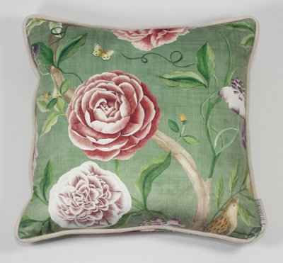 Esselle Home Chinoiserie Garden Spring Green Cushion from B&Q