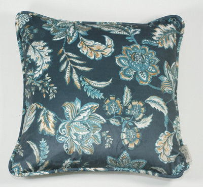 Esselle Home Kashmir Jacobean Navy/teal Cushion from B&Q