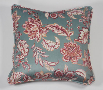 Esselle Home Kashmir Jacobean Teal/raspberry Cushion from B&Q