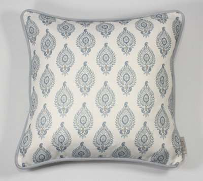 Esselle Home Naya Motif Blue/taupe Cushion from B&Q