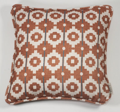 Esselle Home Santiago Geo Burnt Orange/teal Cushion from B&Q