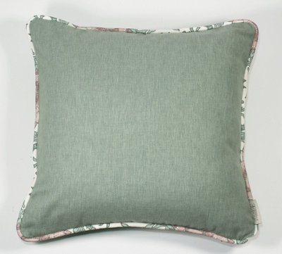 Esselle Home Eden Plain/nima Floral Mineral Green Cushion from B&Q