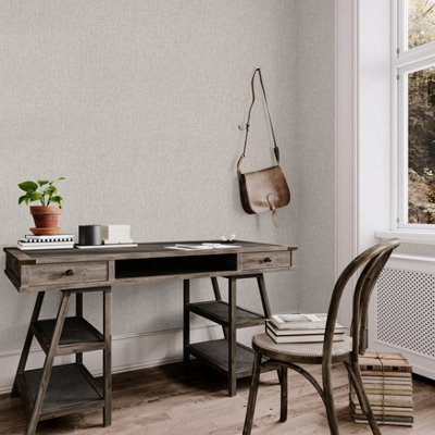 Arthouse Hotel Luxe Urban Weave Warm Grey Wallpaper from B&Q