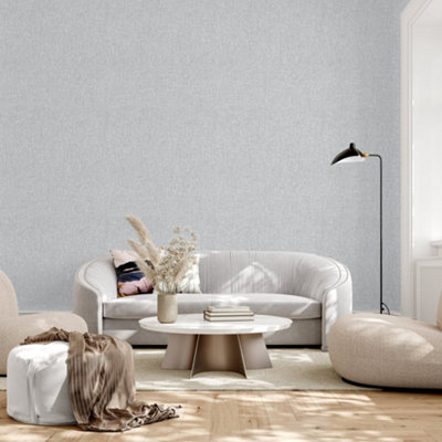 Arthouse Hotel Luxe Urban Weave Cool Silver Wallpaper from B&Q