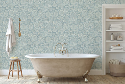 Arthouse Heritage Trail Blue Wallpaper from B&Q