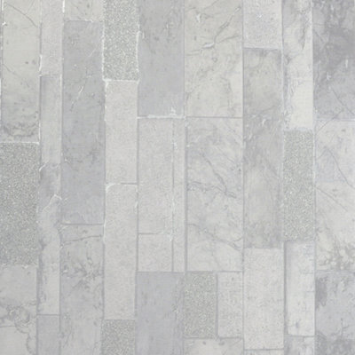 Arthouse Kintsugi Slate Silver Wallpaper from B&Q
