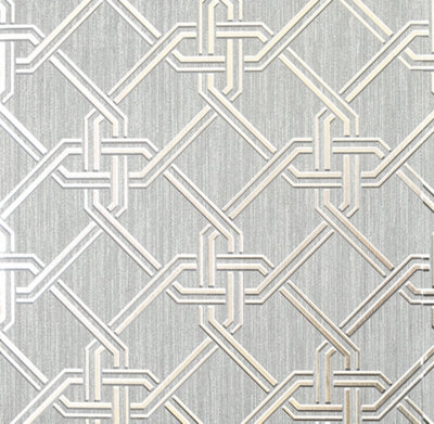 Arthouse Gianni Foil Silver Wallpaper 903105 from B&Q