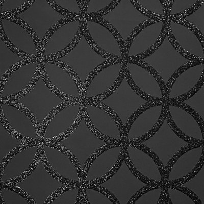 Arthouse Sequin Geo Black Wallpaper from B&Q