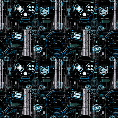 Arthouse Gaming Glitch Charcoal/ Wallpaper Blue