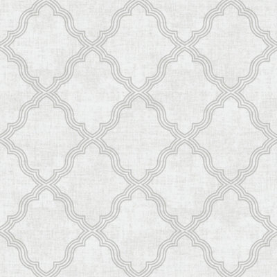 Arthouse Ornate Trellis Grey Wallpaper from B&Q