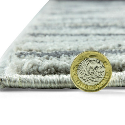 Arthouse Rhythm Willow Grey 120 X 170Cm Rug from B&Q