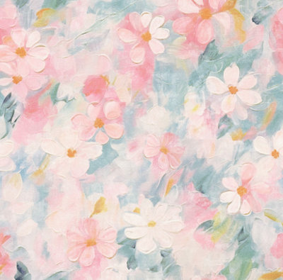Oil Paint Floral Wallpaper Pink - 10.05m Roll - Artistic Floral Design - Image 7