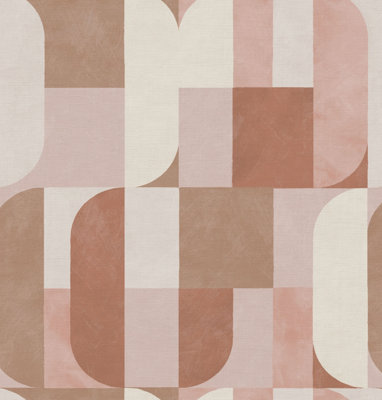 Esselle Home Atton Blush / Natural Wallpaper from B&Q