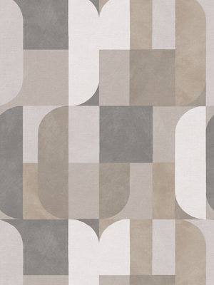 Esselle Home Atton Natural / Slate Wallpaper from B&Q