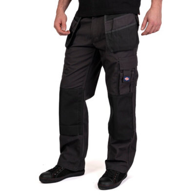 B&Q Lee Cooper Workwear Mens Holster Work Cargo Trousers, 36W (31" Reg Leg) Grey/Black