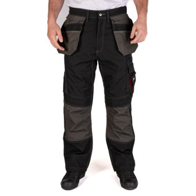 Lee Cooper Workwear Mens Reflective Trim Holster Pocket Work TrousersBlack30W (31" Reg Leg) from B&Q