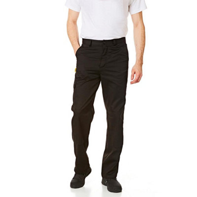 B&Q Iron Mountain Workwear Mens Classic Cargo Trousers With Knee Pad Pockets, 32W (33" Long Leg) Black