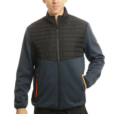 Lee Cooper Workwear Mens Fleece Body & Sleeves Padded Work JacketBlack/blue MarlS from B&Q