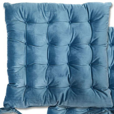Le Chateau Velvet Seat Pad Blue from B&Q