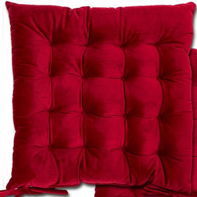Le Chateau Velvet Seat Pad Red from B&Q