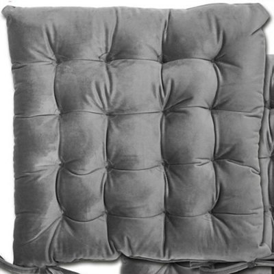 Le Chateau Velvet Seat Pad Silver from B&Q