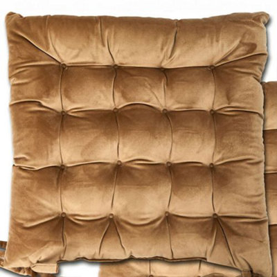 Le Chateau Velvet Seat Pad Taupe from B&Q