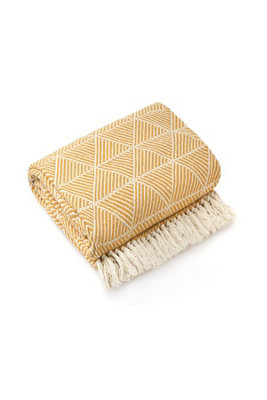 Emma Barclay Zahra Blanket/throw For Sofa Chair Bed Ochre 130X150Cm from B&Q