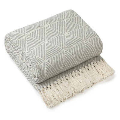 Emma Barclay Zahra Blanket/throw For Sofa Chair Bed Silver 130X150Cm from B&Q
