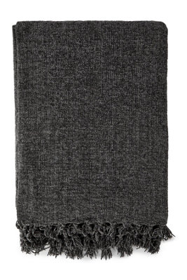 Emma Barclay Darcy Tassel Blanket/throw For Sofa Chair Bed Charcoal 130X150Cm from B&Q