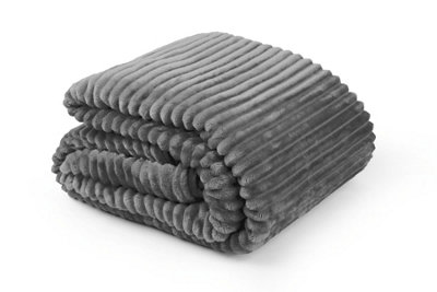 Emma Barclay Dakota Blanket/throw For Sofa Chair Bed Charcoal 140X180Cm from B&Q