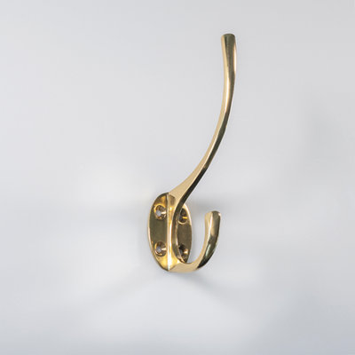Carlisle Brass Polished Brass Hat And Coat Hook (Aa25) from B&Q