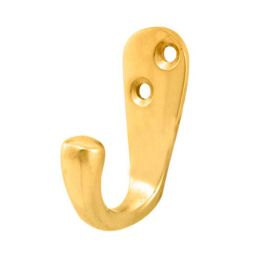 B&Q -  Polished Brass Victorian Robe Hook (Aa26)