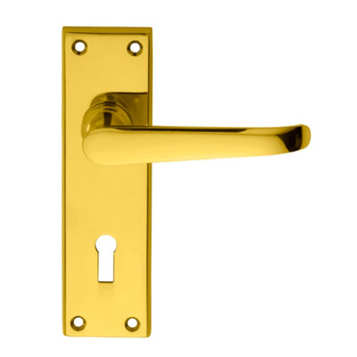 Carlisle Brass Polished Brass Victorian Ascot Lever On Lock Backplate (Dl30) from B&Q