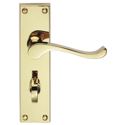 Carlisle Brass Polished Brass Victorian Scroll Lever On Wc Backplate (Dl54Wc) from B&Q