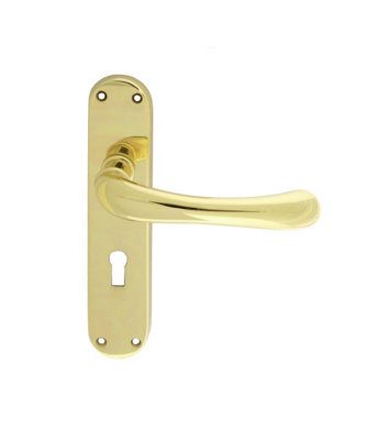 Carlisle Brass Manital Polished Brass Ibra Lever On Lock Backplate (El11) from B&Q