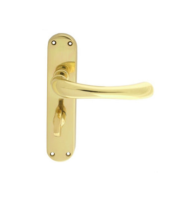 Carlisle Brass Manital Polished Brass Ibra Lever On Wc Backplate (El13) from B&Q