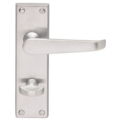 Carlisle Brass Satin Chrome Victorian Lever On Wc Bathroom Backplate (M30Wcsc) from B&Q